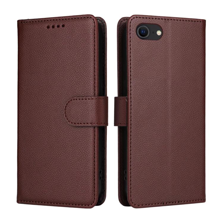 For iPhone 7 / 8 / SE 2022 Litchi Texture RFID Blocking 3-Card Wallet Leather Phone Case