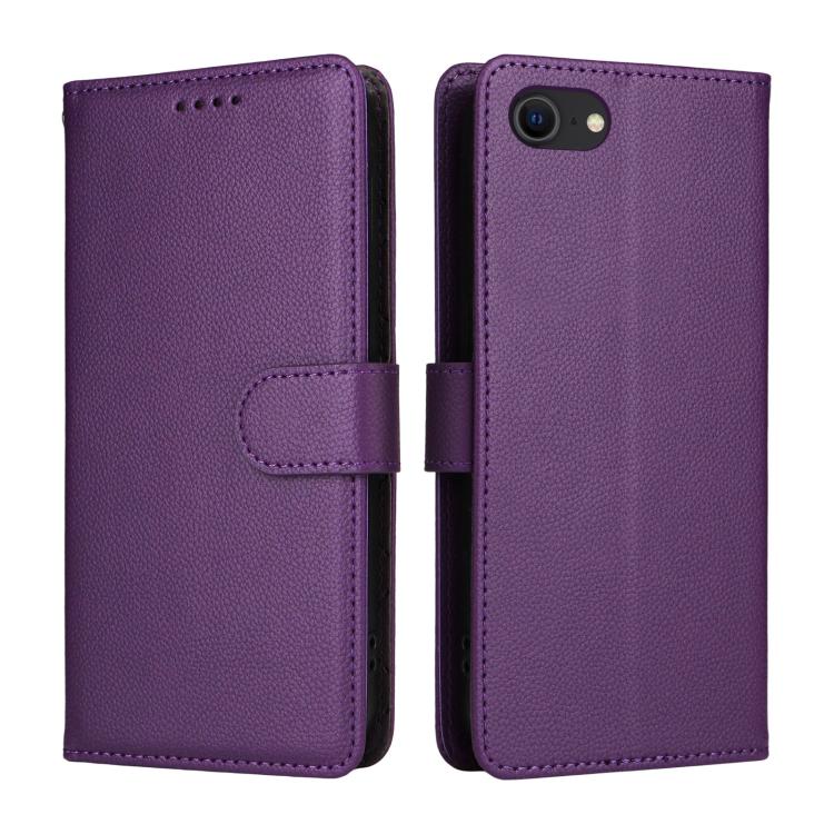For iPhone 7 / 8 / SE 2022 Litchi Texture RFID Blocking 3-Card Wallet Leather Phone Case