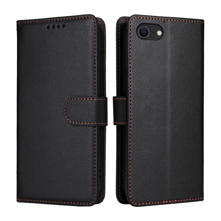 For iPhone 7 / 8 / SE 2022 Litchi Texture RFID Blocking 3-Card Wallet Leather Phone Case