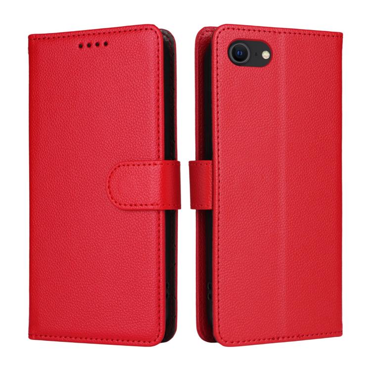 For iPhone 7 / 8 / SE 2022 Litchi Texture RFID Blocking 3-Card Wallet Leather Phone Case