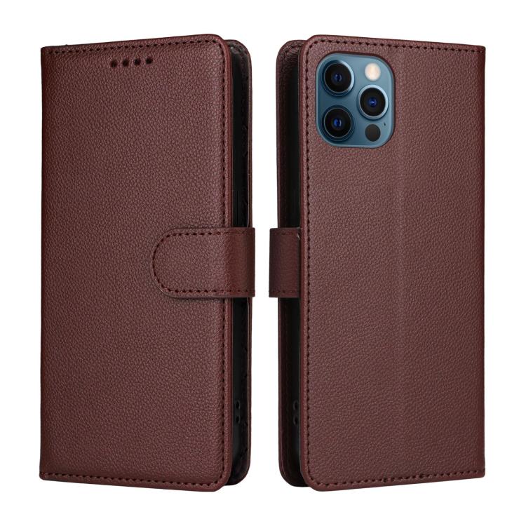 For iPhone 13 Pro Max Litchi Texture RFID Blocking 3-Card Wallet Leather Phone Case