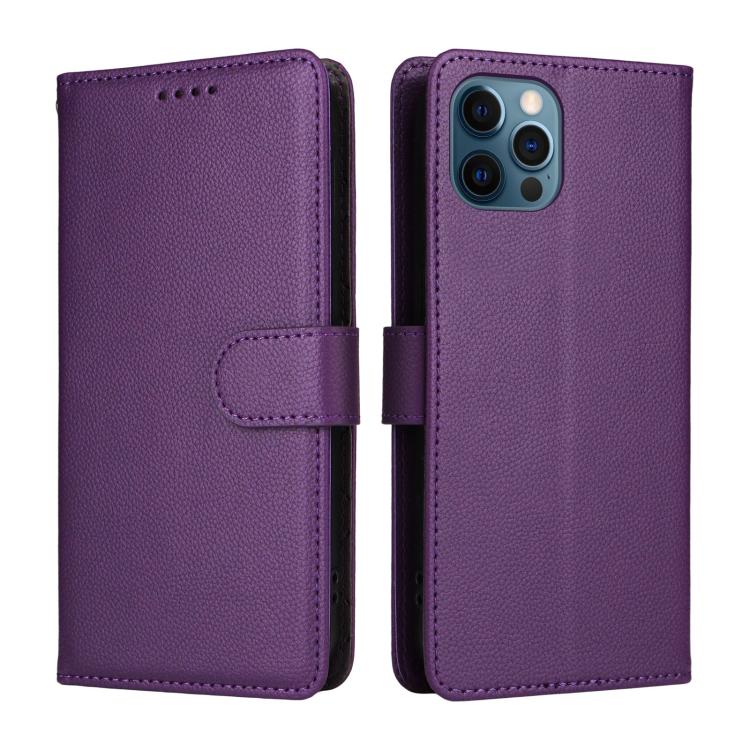 For iPhone 13 Pro Litchi Texture RFID Blocking 3-Card Wallet Leather Phone Case