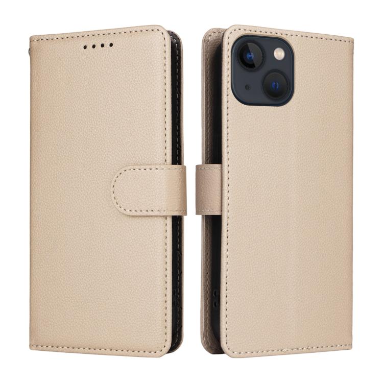 For iPhone 13 mini Litchi Texture RFID Blocking 3-Card Wallet Leather Phone Case