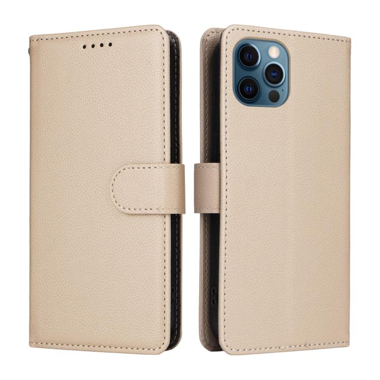For iPhone 12 Pro Max Litchi Texture RFID Blocking 3-Card Wallet Leather Phone Case