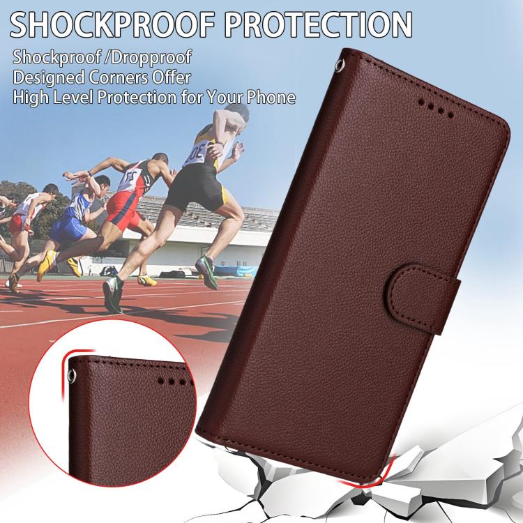 For iPhone 12 Pro Max Litchi Texture RFID Blocking 3-Card Wallet Leather Phone Case