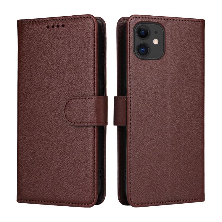For iPhone 12 mini Litchi Texture RFID Blocking 3-Card Wallet Leather Phone Case