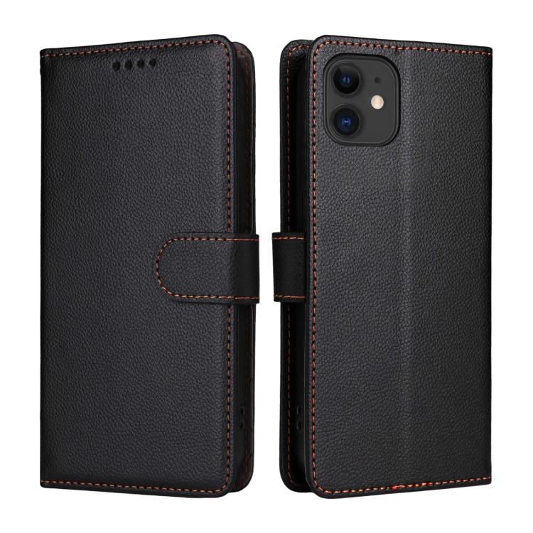 For iPhone 12 mini Litchi Texture RFID Blocking 3-Card Wallet Leather Phone Case