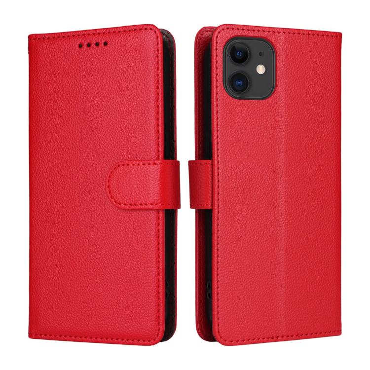 For iPhone 12 mini Litchi Texture RFID Blocking 3-Card Wallet Leather Phone Case