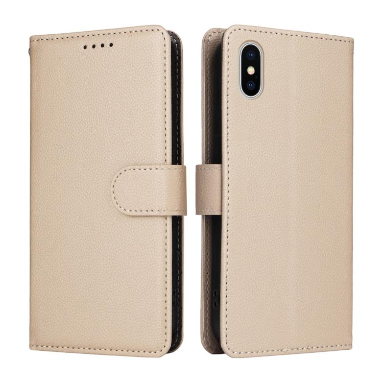 For iPhone X / XS Litchi Texture RFID Blocking 3-Card Wallet Leather Phone Case
