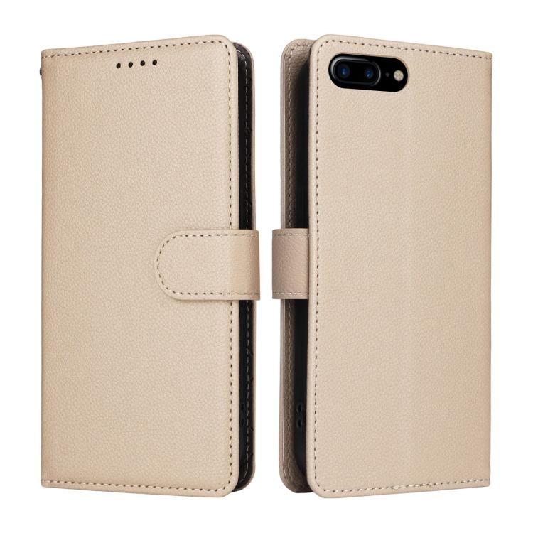 For iPhone 7 Plus / 8 Plus Litchi Texture RFID Blocking 3-Card Wallet Leather Phone Case