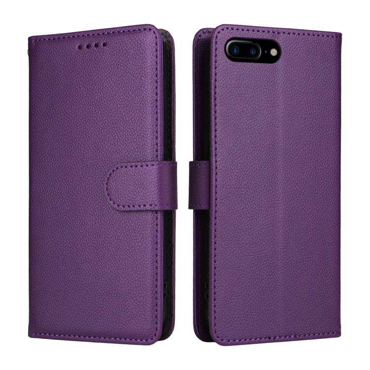 For iPhone 7 Plus / 8 Plus Litchi Texture RFID Blocking 3-Card Wallet Leather Phone Case