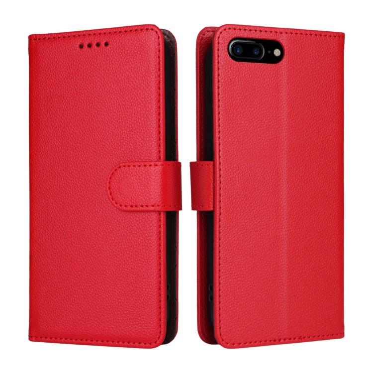 For iPhone 7 Plus / 8 Plus Litchi Texture RFID Blocking 3-Card Wallet Leather Phone Case