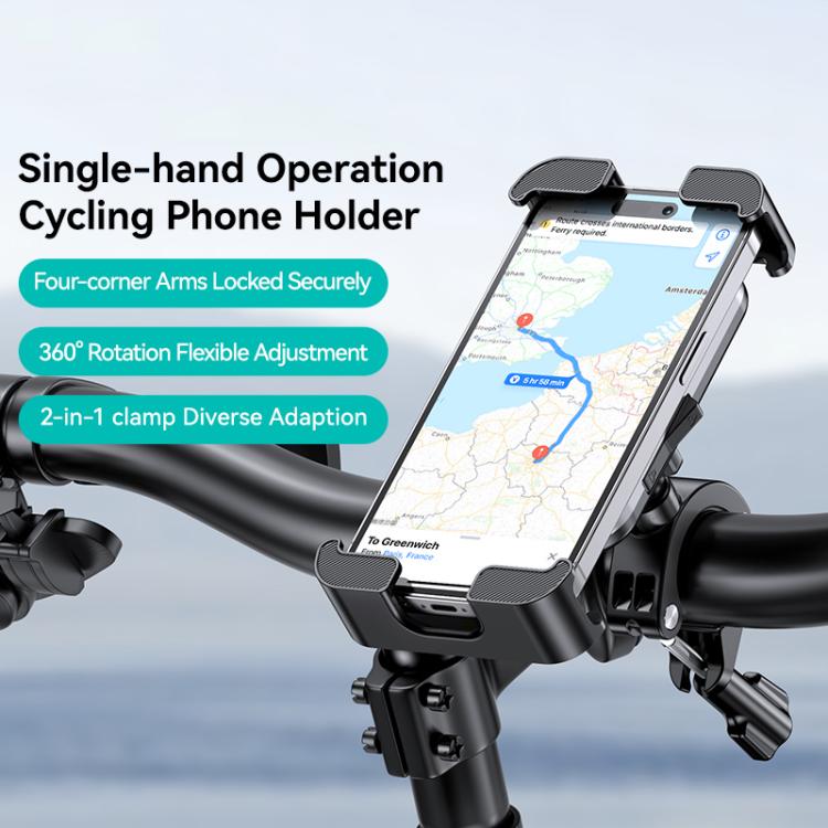 USAMS ZJ082 360-degree Universal Ball Motocycle Cycling Phone Holder - Black