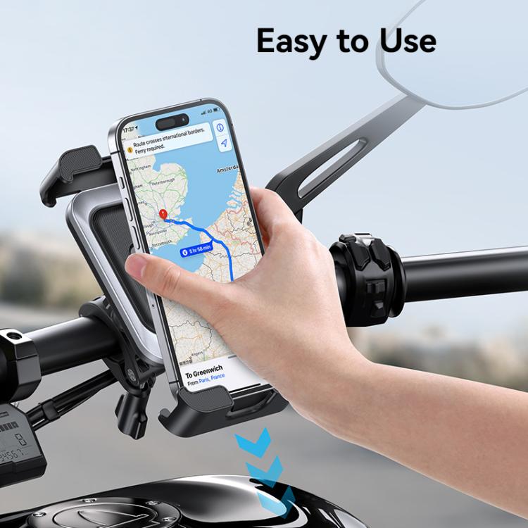 USAMS ZJ082 360-degree Universal Ball Motocycle Cycling Phone Holder - Black