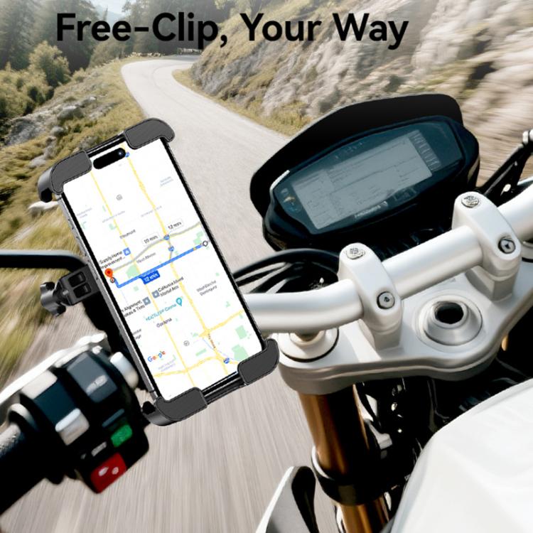 USAMS ZJ082 360-degree Universal Ball Motocycle Cycling Phone Holder - Black