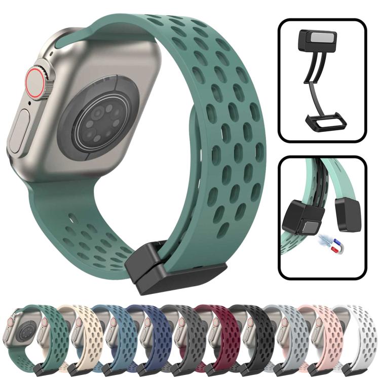 For Apple Watch 38 / 40 / 41 / S10 42mm xDfind Magnetic Clasp Silicone Watch Band