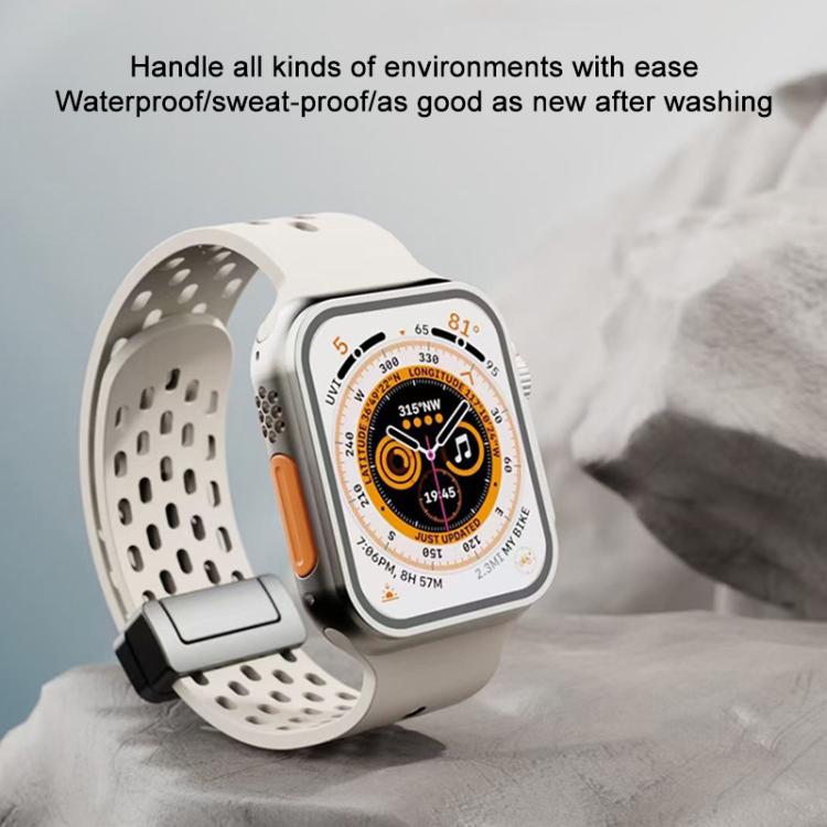 For Apple Watch 38 / 40 / 41 / S10 42mm xDfind Magnetic Clasp Silicone Watch Band