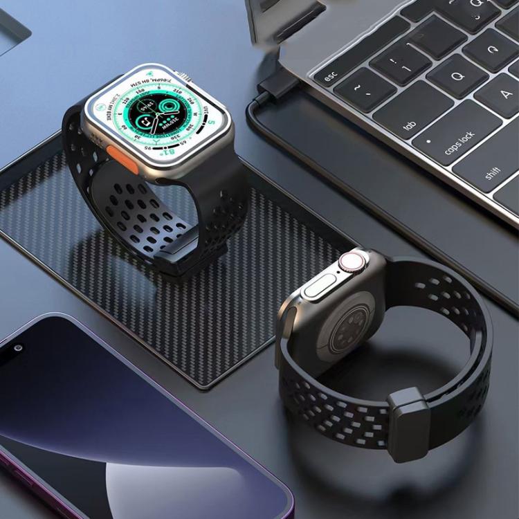 For Apple Watch 38 / 40 / 41 / S10 42mm xDfind Magnetic Clasp Silicone Watch Band