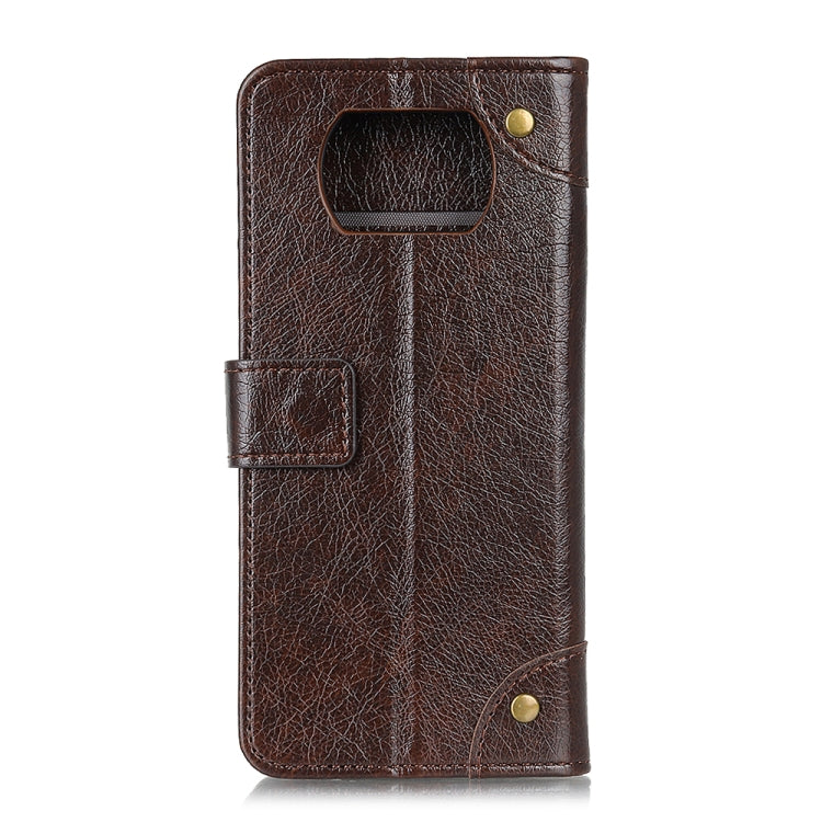For Xiaomi Poco X3 NFC Copper Buckle Nappa Texture Horizontal Flip Leather Case with Holder & Card Slots & Wallet