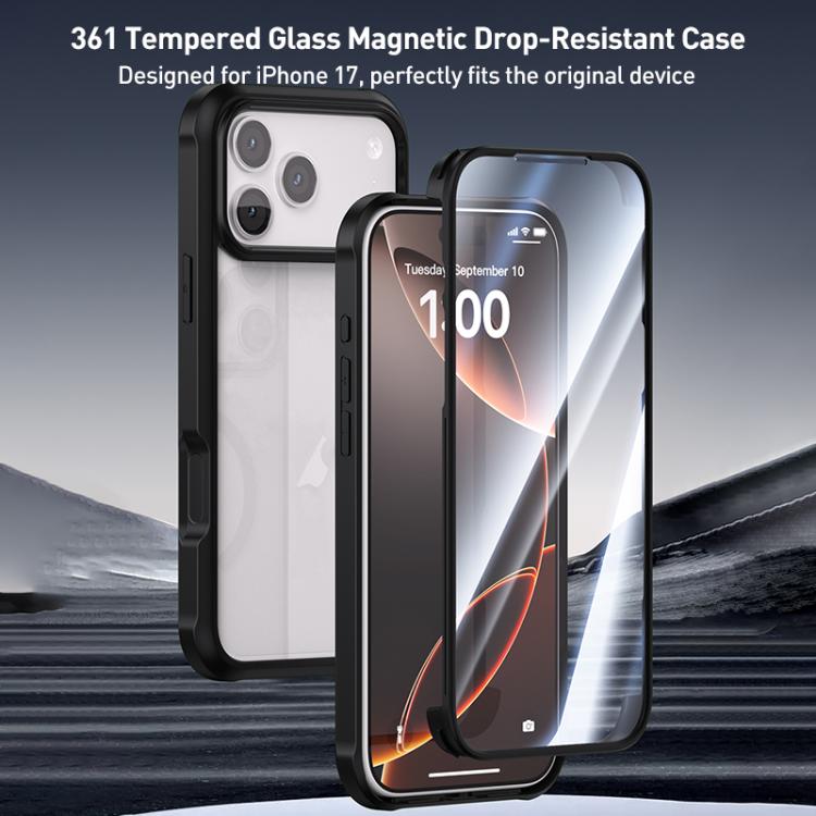 For iPhone 17 Pro Double-sided Plastic Glass Phone Protective Case