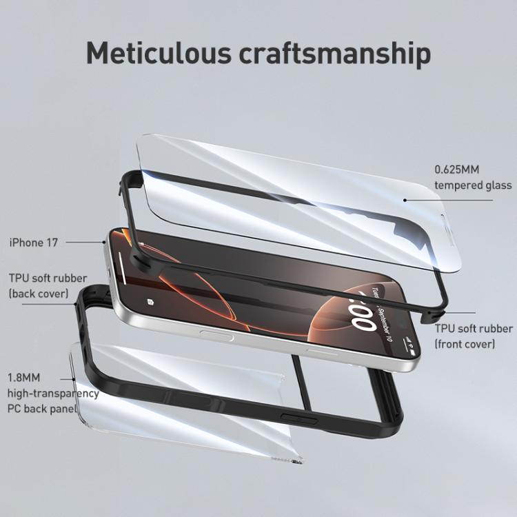 For iPhone 17 Pro Double-sided Plastic Glass Phone Protective Case