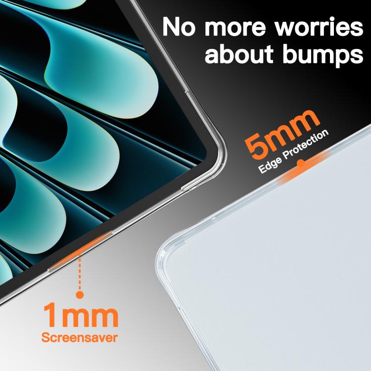 For MacBook Air 13.6 inch M2 2022 A2681 Transparent Scratchproof Laptop PC+TPU Protective Case