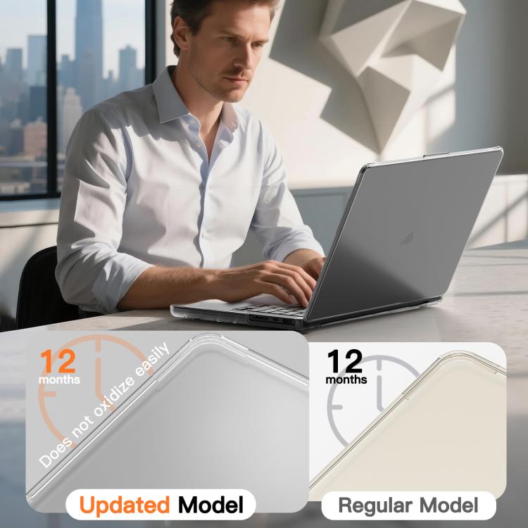For Macbook Pro 14 inch 2021 / 2023 A2442 Transparent Scratchproof Laptop PC+TPU Protective Case