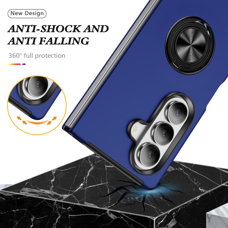 For Samsung Galaxy Z Fold7 5G PC + TPU Magnetic Phone Case with Invisible Ring Holder