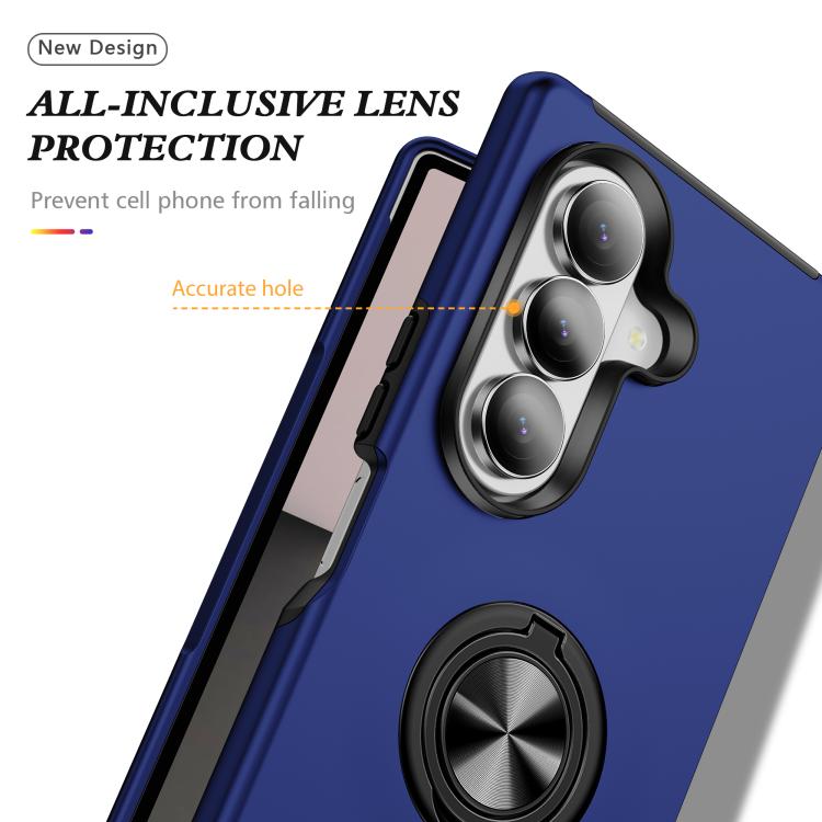 For Samsung Galaxy Z Fold7 5G PC + TPU Magnetic Phone Case with Invisible Ring Holder