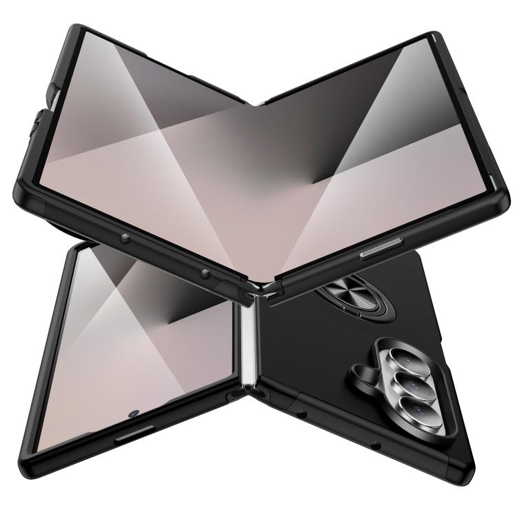 For Samsung Galaxy Z Fold7 5G PC + TPU Magnetic Phone Case with Invisible Ring Holder