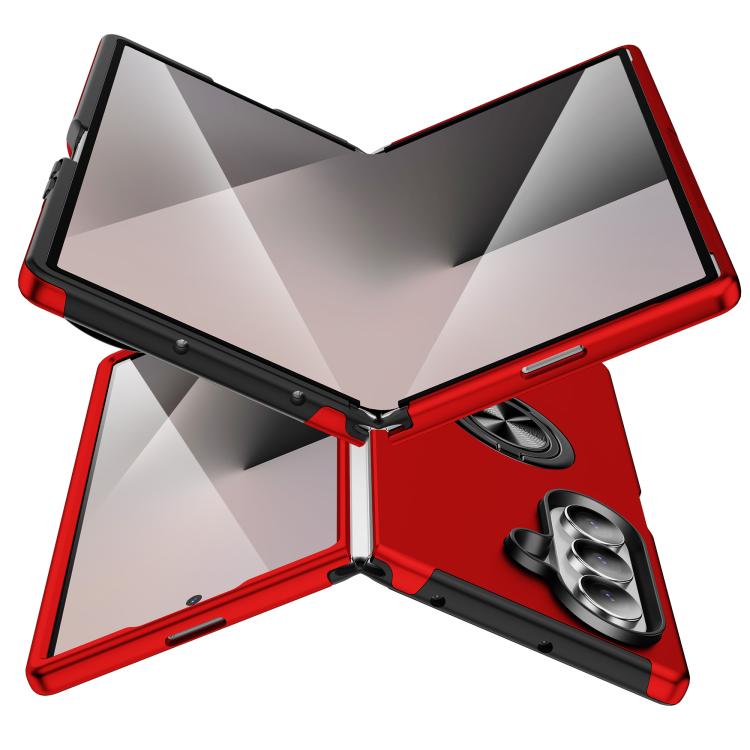 For Samsung Galaxy Z Fold7 5G PC + TPU Magnetic Phone Case with Invisible Ring Holder