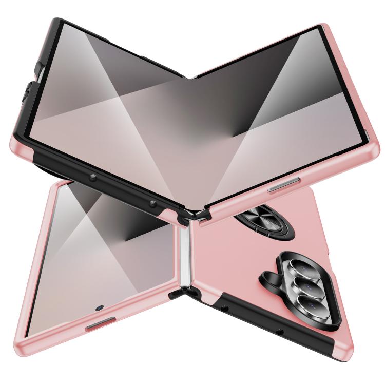 For Samsung Galaxy Z Fold7 5G PC + TPU Magnetic Phone Case with Invisible Ring Holder