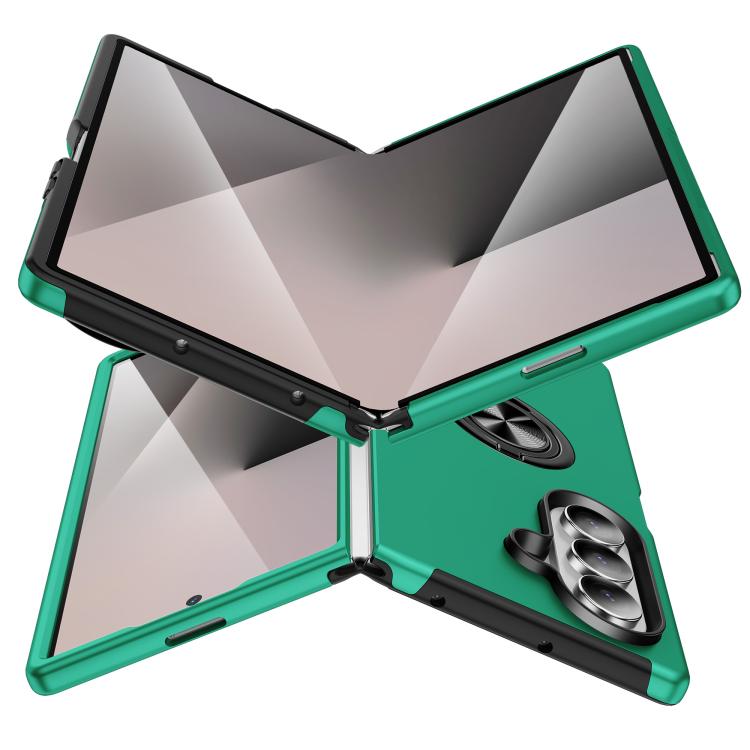 For Samsung Galaxy Z Fold7 5G PC + TPU Magnetic Phone Case with Invisible Ring Holder