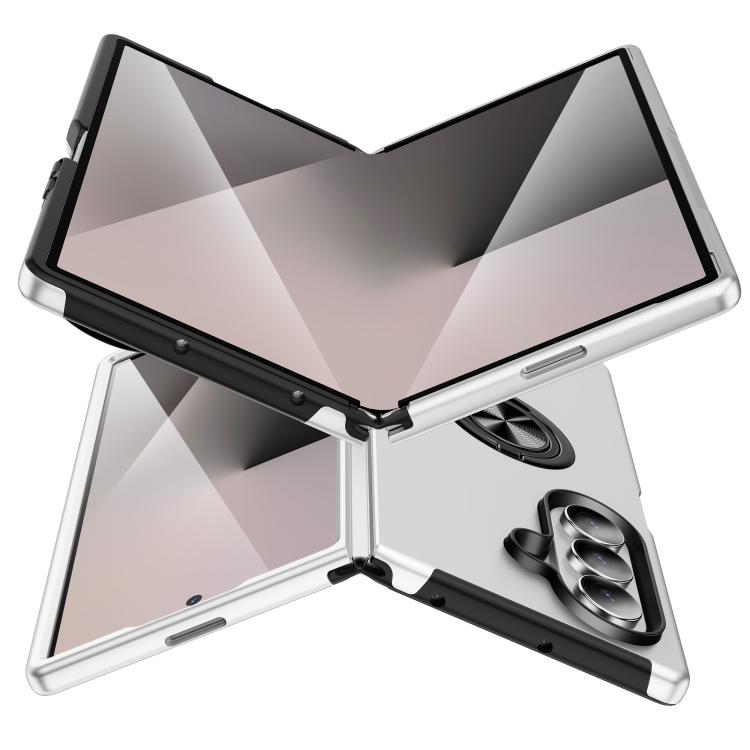 For Samsung Galaxy Z Fold7 5G PC + TPU Magnetic Phone Case with Invisible Ring Holder
