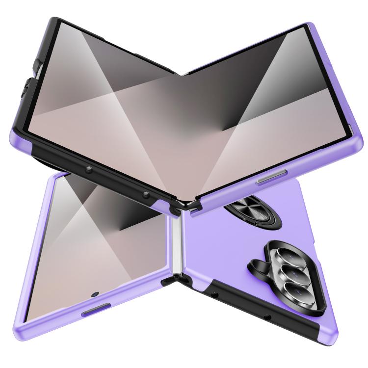 For Samsung Galaxy Z Fold7 5G PC + TPU Magnetic Phone Case with Invisible Ring Holder