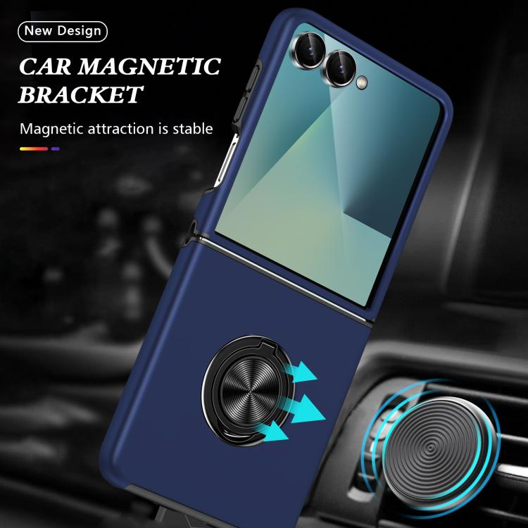 For Samsung Galaxy Z Flip7 5G PC + TPU Magnetic Phone Case with Invisible Ring Holder