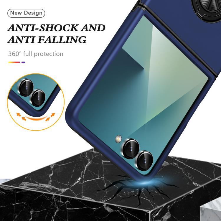 For Samsung Galaxy Z Flip7 5G PC + TPU Magnetic Phone Case with Invisible Ring Holder