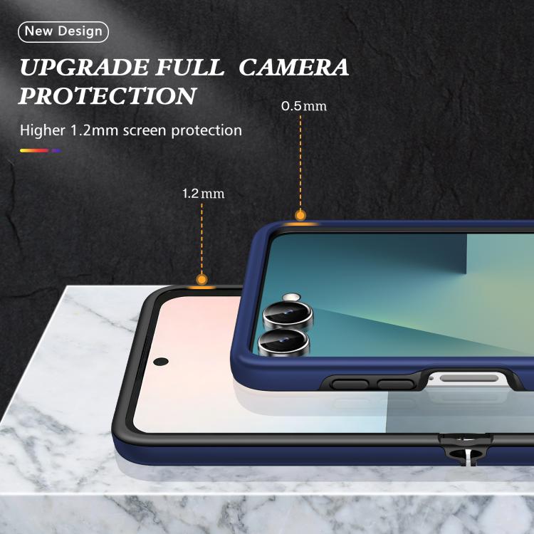 For Samsung Galaxy Z Flip7 5G PC + TPU Magnetic Phone Case with Invisible Ring Holder