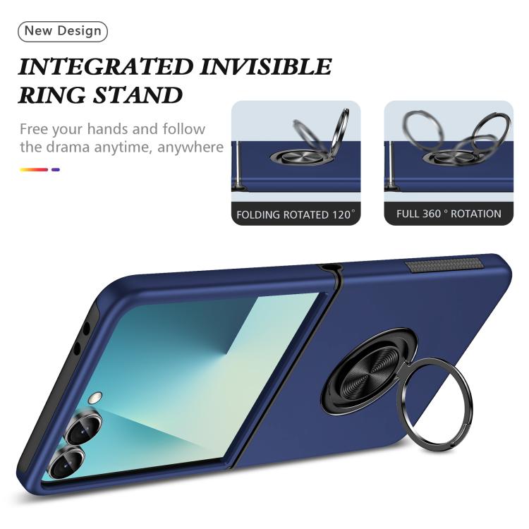 For Samsung Galaxy Z Flip7 5G PC + TPU Magnetic Phone Case with Invisible Ring Holder
