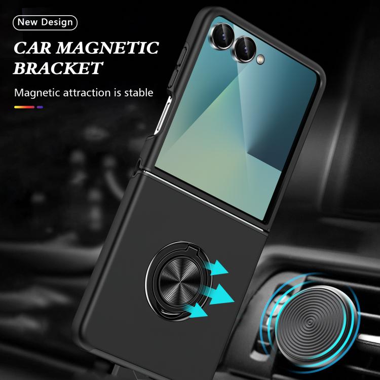 For Samsung Galaxy Z Flip7 5G PC + TPU Magnetic Phone Case with Invisible Ring Holder