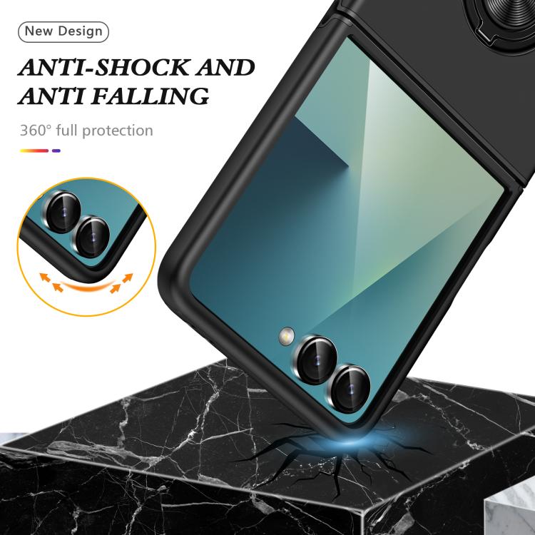 For Samsung Galaxy Z Flip7 5G PC + TPU Magnetic Phone Case with Invisible Ring Holder