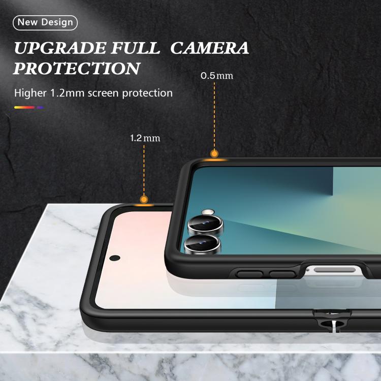 For Samsung Galaxy Z Flip7 5G PC + TPU Magnetic Phone Case with Invisible Ring Holder
