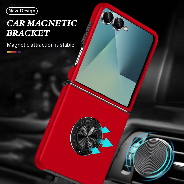 For Samsung Galaxy Z Flip7 5G PC + TPU Magnetic Phone Case with Invisible Ring Holder