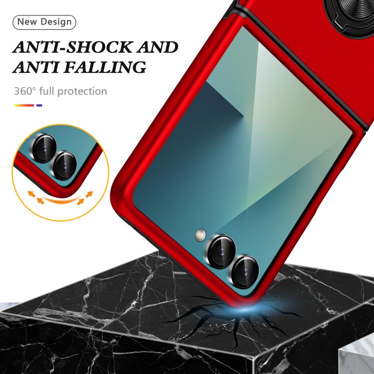 For Samsung Galaxy Z Flip7 5G PC + TPU Magnetic Phone Case with Invisible Ring Holder