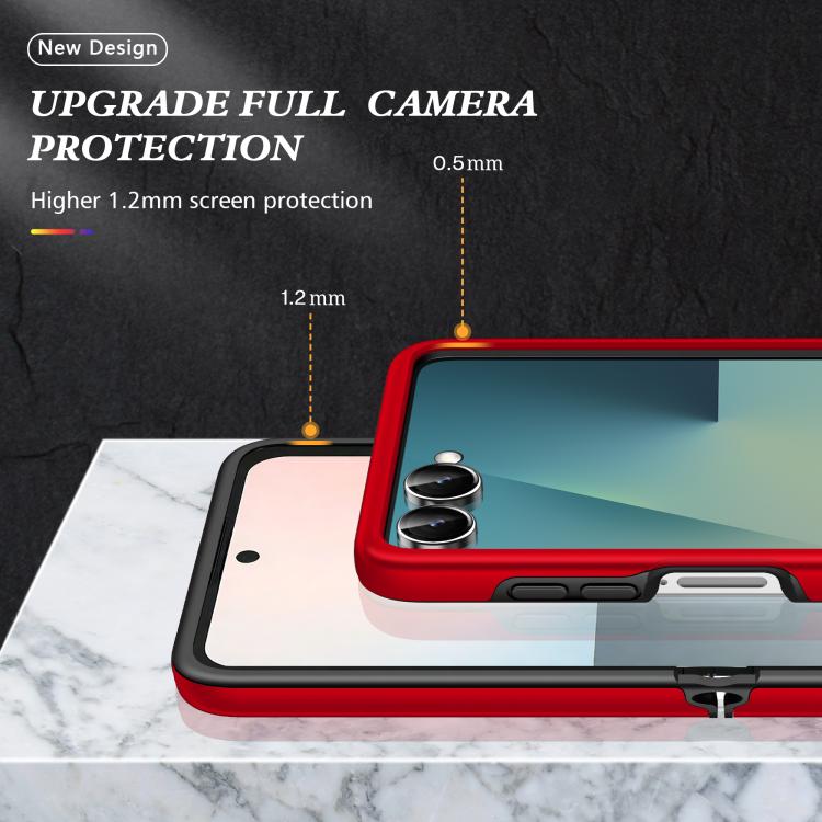 For Samsung Galaxy Z Flip7 5G PC + TPU Magnetic Phone Case with Invisible Ring Holder