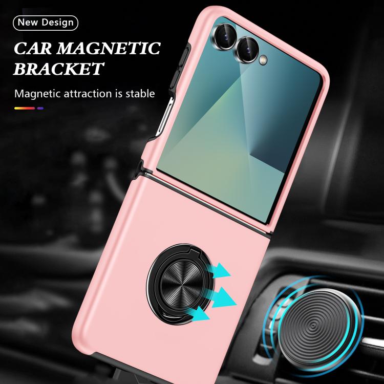 For Samsung Galaxy Z Flip7 5G PC + TPU Magnetic Phone Case with Invisible Ring Holder