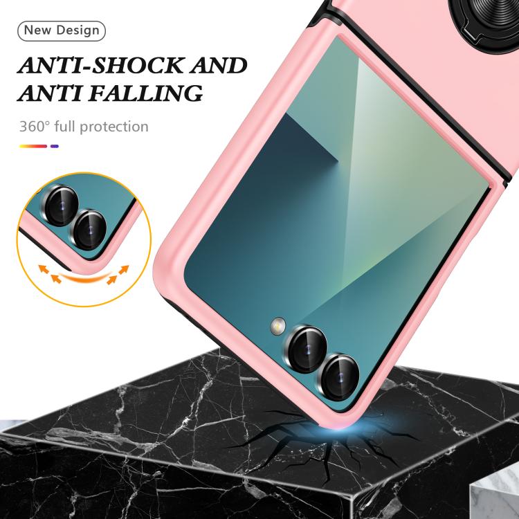 For Samsung Galaxy Z Flip7 5G PC + TPU Magnetic Phone Case with Invisible Ring Holder