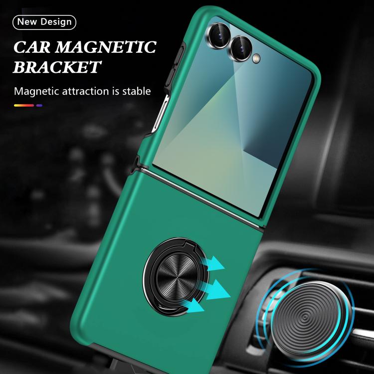 For Samsung Galaxy Z Flip7 5G PC + TPU Magnetic Phone Case with Invisible Ring Holder