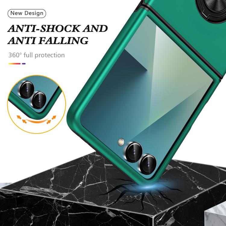 For Samsung Galaxy Z Flip7 5G PC + TPU Magnetic Phone Case with Invisible Ring Holder