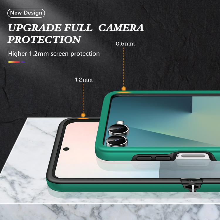 For Samsung Galaxy Z Flip7 5G PC + TPU Magnetic Phone Case with Invisible Ring Holder